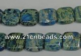 CDS270 15.5 inches 12*12mm square dyed serpentine jasper beads