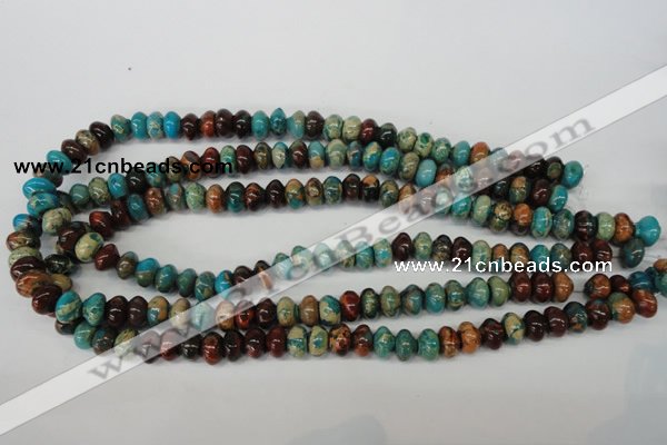 CDS30 15.5 inches 6*10mm rondelle dyed serpentine jasper beads