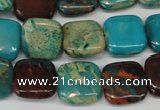 CDS39 15.5 inches 14*14mm square dyed serpentine jasper beads