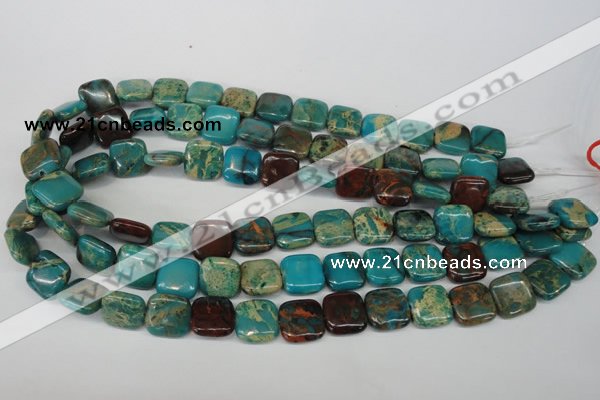 CDS39 15.5 inches 14*14mm square dyed serpentine jasper beads