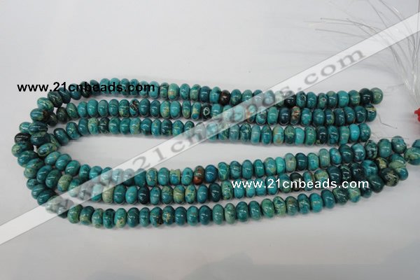 CDS45 15.5 inches 6*10mm rondelle dyed serpentine jasper beads
