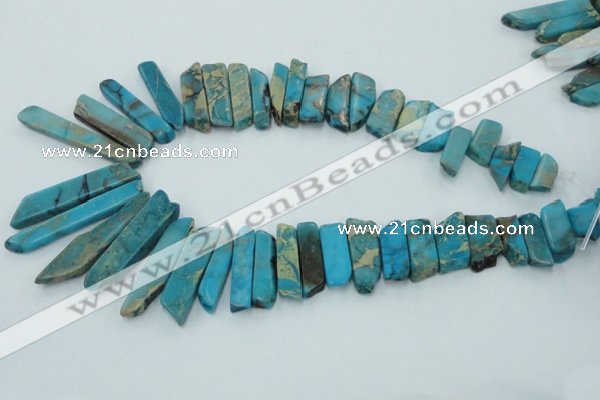 CDS500 Top drilled 8*20mm - 10*55mm sticks serpentine jasper beads