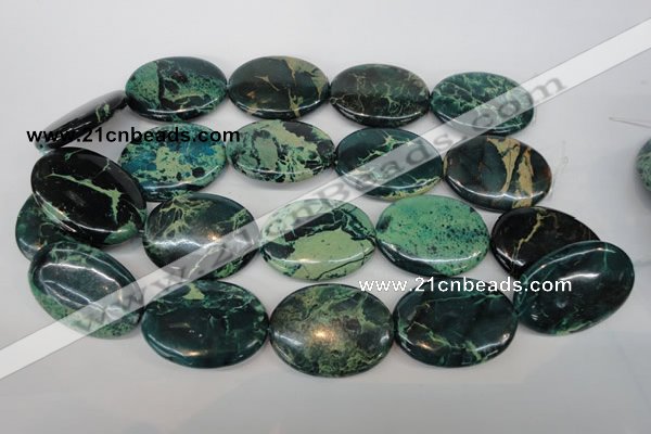 CDS51 15.5 inches 30*40mm oval dyed serpentine jasper beads