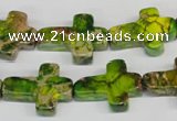 CDT131 15.5 inches 15*20mm cross dyed aqua terra jasper beads
