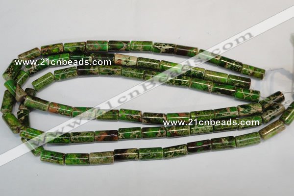 CDT141 15.5 inches 8*17mm tube dyed aqua terra jasper beads