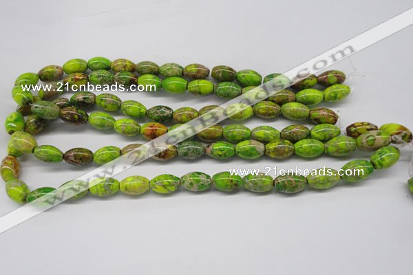 CDT147 15.5 inches 10*15mm rice dyed aqua terra jasper beads