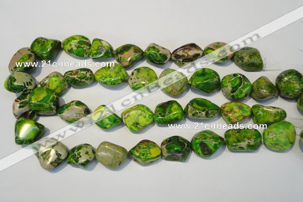 CDT154 15.5 inches 15*20mm nugget dyed aqua terra jasper beads