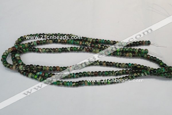 CDT159 15.5 inches 4*6mm rondelle dyed aqua terra jasper beads
