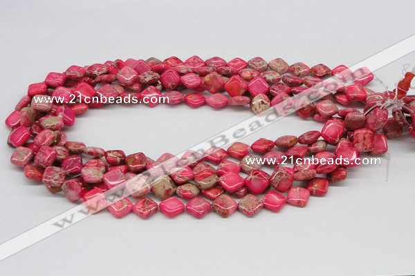 CDT16 15.5 inches 10*10mm diamond dyed aqua terra jasper beads