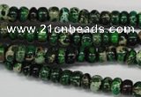 CDT160 15.5 inches 3*6mm rondelle dyed aqua terra jasper beads