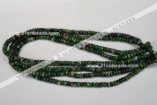 CDT160 15.5 inches 3*6mm rondelle dyed aqua terra jasper beads