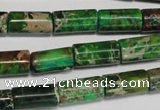 CDT167 15.5 inches 8*16mm tube dyed aqua terra jasper beads