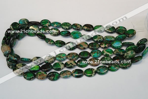 CDT181 15.5 inches 12*16mm oval dyed aqua terra jasper beads