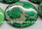 CDT188 15.5 inches 30*40mm oval dyed aqua terra jasper beads