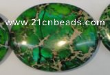 CDT189 15.5 inches 35*45mm oval dyed aqua terra jasper beads