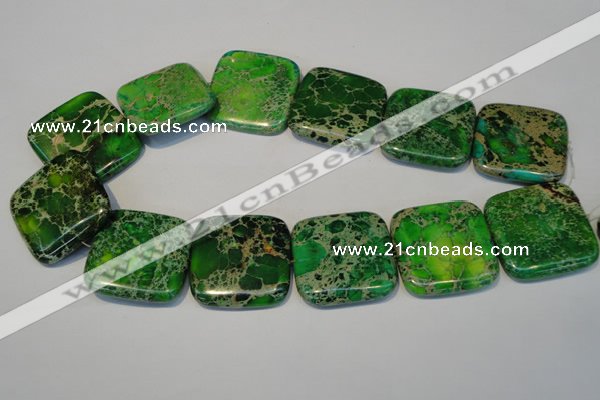 CDT196 15.5 inches 34*34mm square dyed aqua terra jasper beads