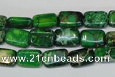 CDT198 15.5 inches 8*12mm rectangle dyed aqua terra jasper beads