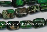 CDT199 15.5 inches 10*14mm rectangle dyed aqua terra jasper beads