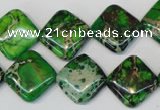 CDT201 15.5 inches 16*16mm diamond dyed aqua terra jasper beads