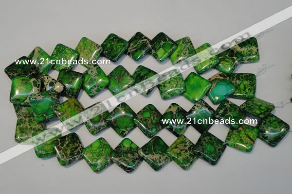 CDT207 15.5 inches 20*20mm diamond dyed aqua terra jasper beads