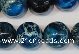 CDT222 15.5 inches 20mm round dyed aqua terra jasper beads