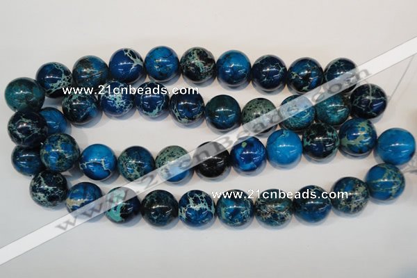 CDT222 15.5 inches 20mm round dyed aqua terra jasper beads