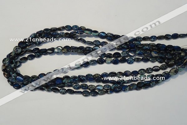 CDT233 15.5 inches 6*8mm oval dyed aqua terra jasper beads