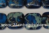 CDT241 15.5 inches 20*20mm square dyed aqua terra jasper beads