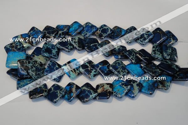 CDT258 15.5 inches 20*20mm diamond dyed aqua terra jasper beads