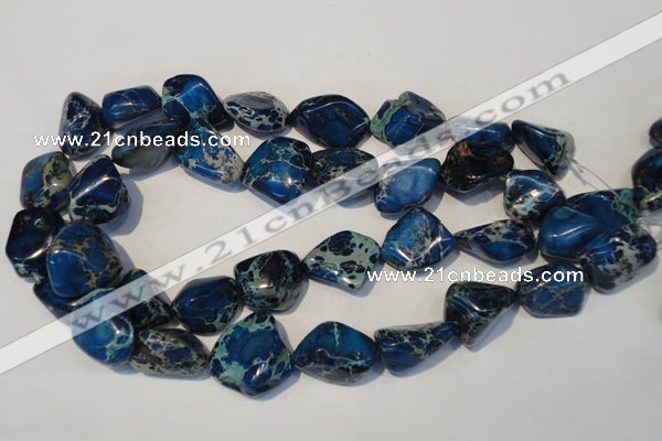 CDT262 15.5 inches 18*20mm nugget dyed aqua terra jasper beads