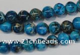 CDT266 15.5 inches 8mm round dyed aqua terra jasper beads