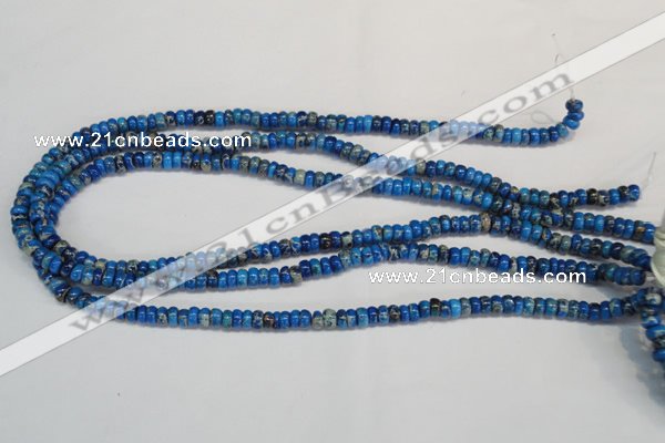 CDT273 15.5 inches 3*6mm rondelle dyed aqua terra jasper beads