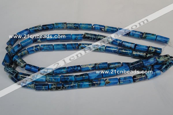 CDT282 15.5 inches 8*17mm tube dyed aqua terra jasper beads