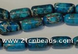 CDT285 15.5 inches 8*16mm column dyed aqua terra jasper beads