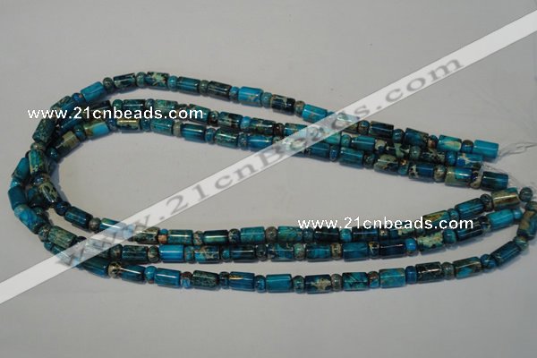CDT288 15.5 inches 3*6mm rondelle & 6*9mm tube dyed aqua terra jasper beads
