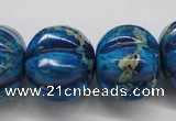 CDT297 15.5 inches 19*23mm pumpkin dyed aqua terra jasper beads