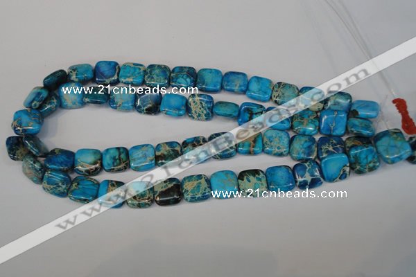 CDT300 15.5 inches 14*14mm square dyed aqua terra jasper beads