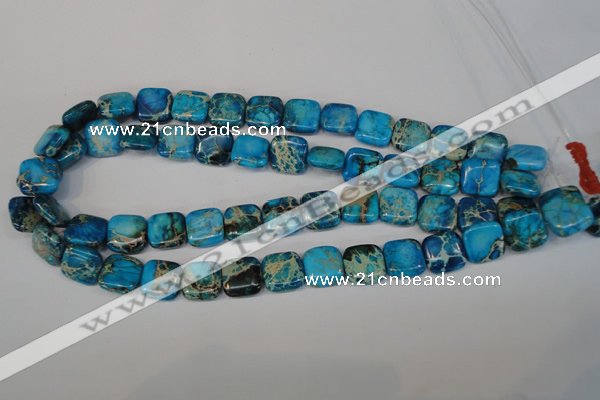 CDT300 15.5 inches 14*14mm square dyed aqua terra jasper beads