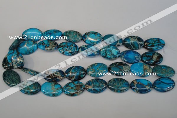 CDT317 15.5 inches 18*25mm oval dyed aqua terra jasper beads