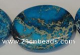 CDT320 15.5 inches 35*45mm oval dyed aqua terra jasper beads