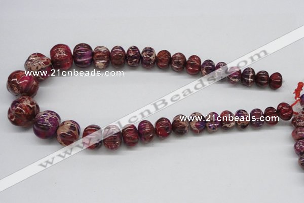 CDT35 15.5 inches multi sizes pumpkin dyed aqua terra jasper beads