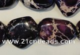 CDT394 15.5 inches 20*25mm nugget dyed aqua terra jasper beads