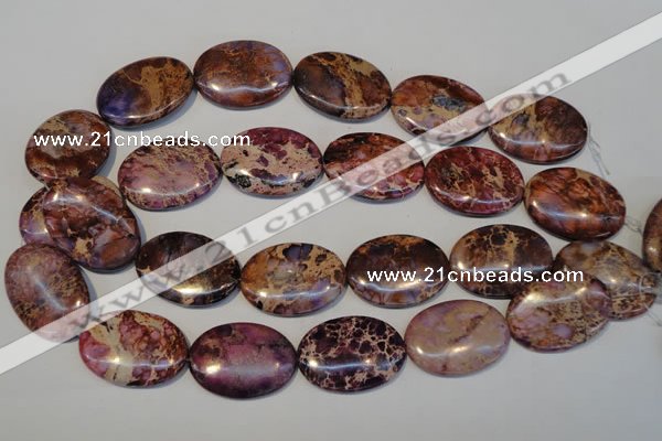 CDT422 15.5 inches 25*35mm oval dyed aqua terra jasper beads