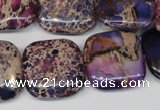 CDT428 15.5 inches 20*20mm square dyed aqua terra jasper beads