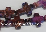 CDT450 15.5 inches 15*20mm cross dyed aqua terra jasper beads