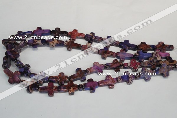 CDT450 15.5 inches 15*20mm cross dyed aqua terra jasper beads