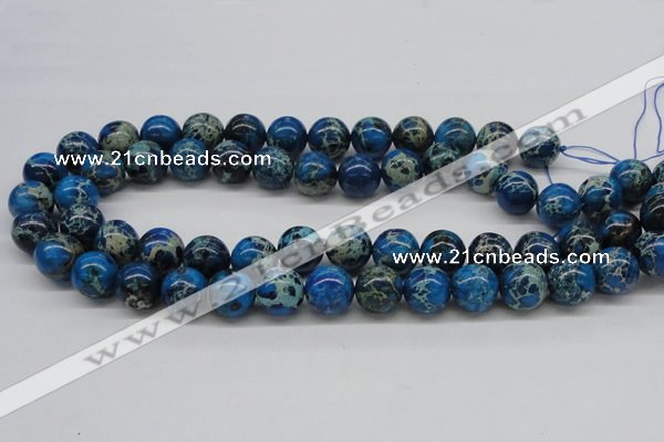 CDT46 15.5 inches 14mm round dyed aqua terra jasper beads wholesale