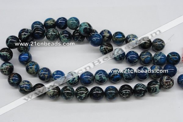 CDT47 15.5 inches 16mm round dyed aqua terra jasper beads wholesale