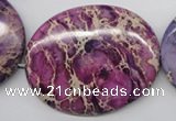 CDT470 15.5 inches 40*50mm oval dyed aqua terra jasper beads