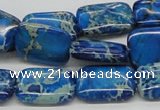CDT55 15.5 inches 13*18mm rectangle dyed aqua terra jasper beads